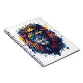 Carnet Tête de lion gras avec lunettes de soleil et couro (Côté Droit)