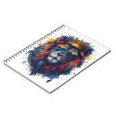 Carnet Tête de lion gras avec lunettes de soleil et couro (Côté gauche)