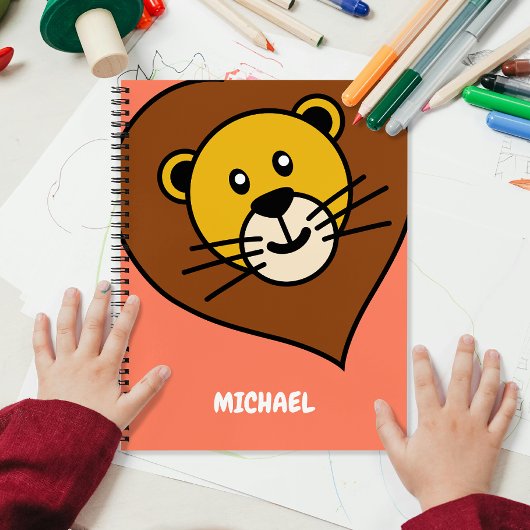 Carnet Tête de Lion Mignonne | Monogramme de Nom de Dessi