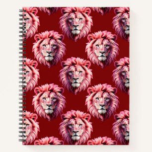 Carnet Tête de lion rose bordeaux Design
