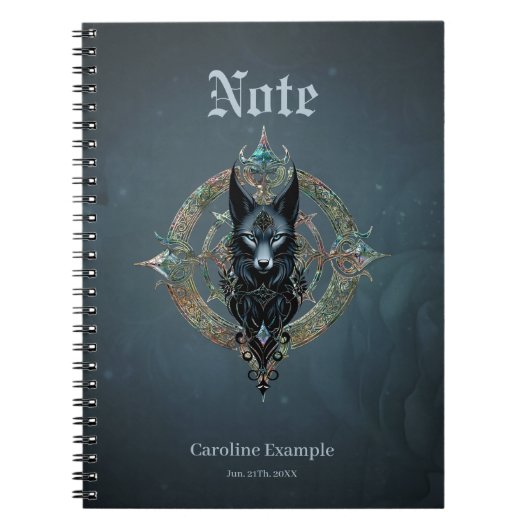 Carnet Tête de loups noirs aux yeux bleus percevants, (Devant)