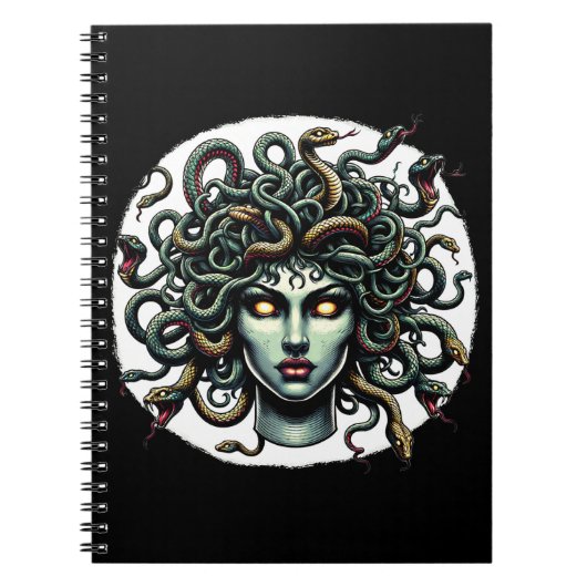 Carnet Tête de Méduse verte contemplative pleine de Serpe (Devant)