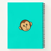 Carnet Tête de singe mignonne | Monogramme simple de nom (Dos)