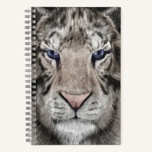 Carnet Tête de Tigre Blanc Esthétique Faunique