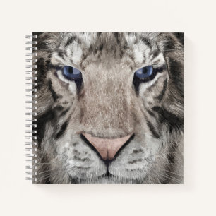 Carnet Tête de Tigre Blanc Esthétique Faunique