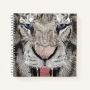 Carnet Tête de Tigre Blanc Esthétique Faunique