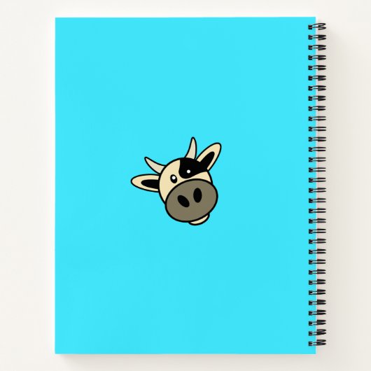 Carnet Tête de vache mignonne | Nom simple de dessin Mono (Dos)