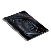 Carnet Tête d'étalon noir bridé (Côté Droit)