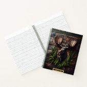 Carnet Tête d'orignal montée sur un mur en bois rustique  (Intérieur)