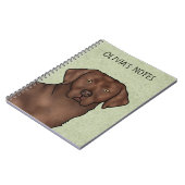 Carnet Tête et nom de Labrador Retriever Chocolat (Côté gauche)