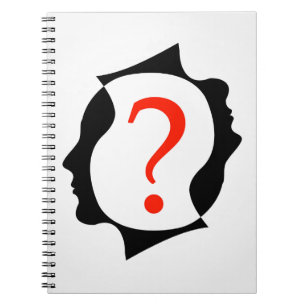 Carnet têtes avec un point d'interrogation