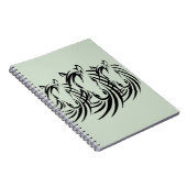 Carnet Têtes de cheval noir sur fond vert (Côté Droit)