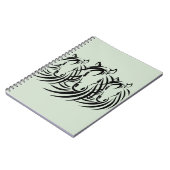 Carnet Têtes de cheval noir sur fond vert (Côté gauche)