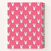 Carnet Têtes de lapin blanc mignon Nom du script Monogram (Dos)
