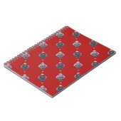 Carnet Têtes hippo mignonnes et Motifs sur rouge (Côté gauche)