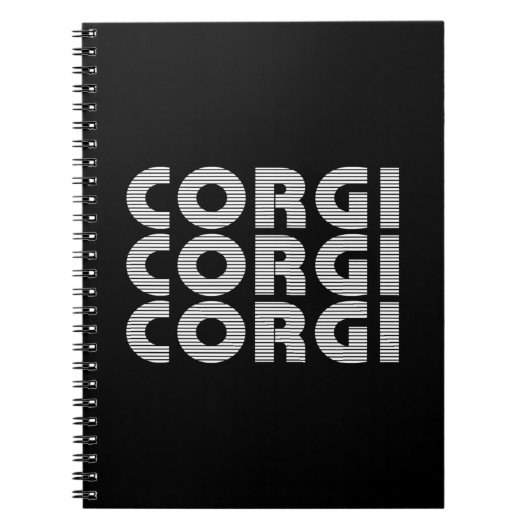 Carnet Texte blanc moderne Corgi (Devant)