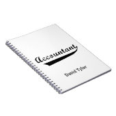 Carnet Texte de style sportif pour comptable (Côté Droit)