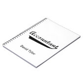 Carnet Texte de style sportif pour comptable (Côté gauche)