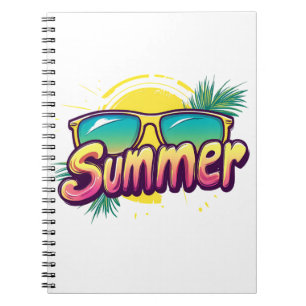 Carnet Texte d'été - Lunettes de soleil d'été colorées