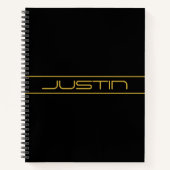 Carnet Texte doré moderne et élégant & bandes de lignes (Devant)