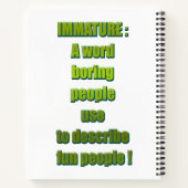 Carnet Texte drôle non mûr (Dos)