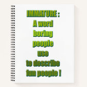 Carnet Texte drôle non mûr (Devant)