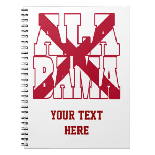 Carnet texte du drapeau de l'Alabama