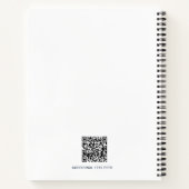 Carnet Texte du logo d'entreprise simple et code QR (Dos)
