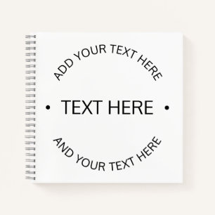 Carnet Texte éditable simple moderne Blanc & Noir