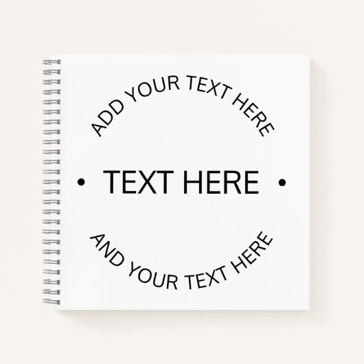 Carnet Texte éditable simple moderne | Blanc & Noir (Devant)