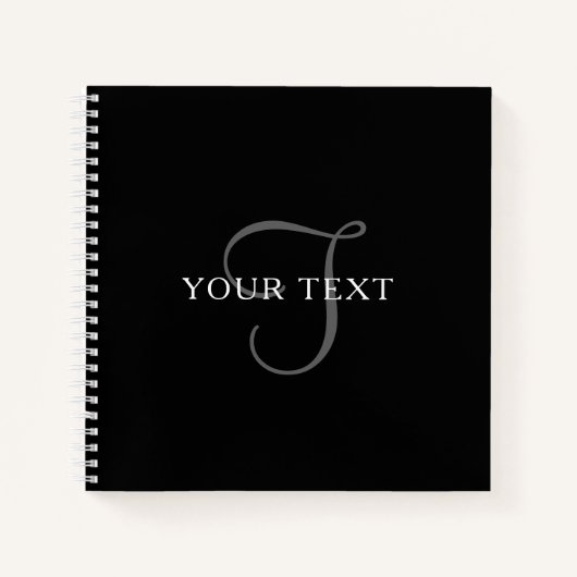 Carnet Texte Élégant | Noir Blanc & Gris (Devant)