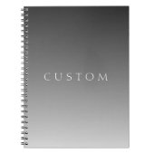 Carnet Texte élégant sur un dégradé ombré gris moderne si (Devant)