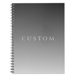 Carnet Texte élégant sur un dégradé ombré gris simple mod