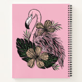 Carnet Texte et couleur personnalisés Flamant rose rose (Dos)