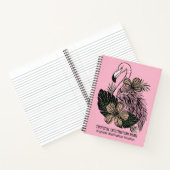 Carnet Texte et couleur personnalisés Flamant rose rose (Intérieur)