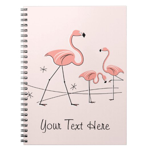 carnet texte Flamants roses rose Trio 2 (Devant)