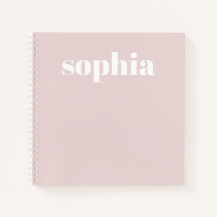Carnet Texte gras   Votre nom en rose pâle