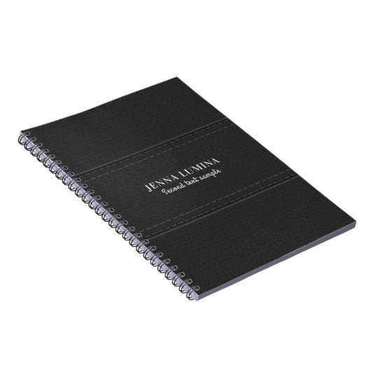 Carnet Texte gris en cuir noir (Côté Droit)
