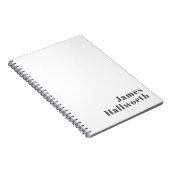 Carnet Texte moderne élégant et rétro | Gris (Côté Droit)