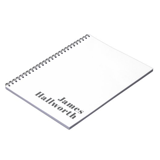 Carnet Texte moderne élégant et rétro | Gris (Côté gauche)