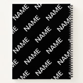 Carnet Texte personnalisable | Bold Modern Black & White (Dos)