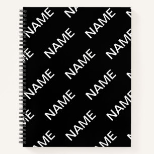 Carnet Texte personnalisable Bold Modern Black & White