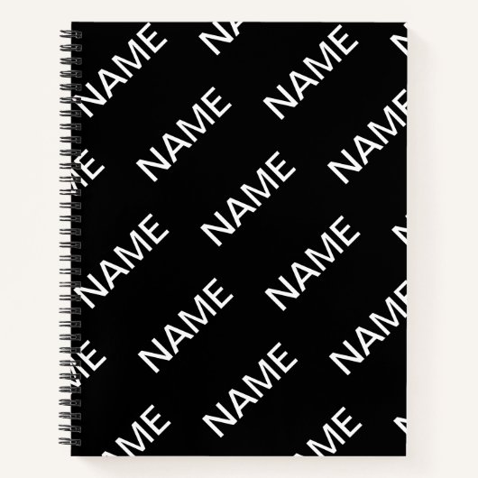 Carnet Texte personnalisable | Bold Modern Black & White (Devant)