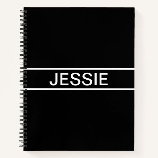 Carnet Texte personnalisable | Bold Modern Black & White (Devant)
