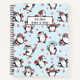 Carnet Texte personnalisable Penguin de Noël
