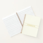 Carnet Texte personnalisable simple et élégant | Or blanc (Intérieur)