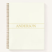 Carnet Texte personnalisable simple et élégant | Or blanc (Devant)
