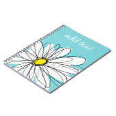 Carnet Texte personnalisé Aqua et Jaune Whimsical Daisy (Côté gauche)