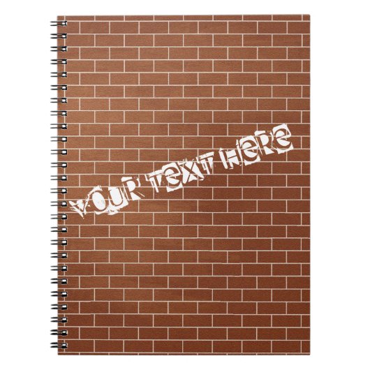 Carnet texte personnalisé avec mur de briques (Devant)