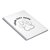 Carnet Texte personnalisé Empreinte de patte blanc (Côté Droit)